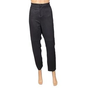 SOFT SURROUNDINGS dark brown, embossed, Vegan suede-leather pants.  Large. EUC.